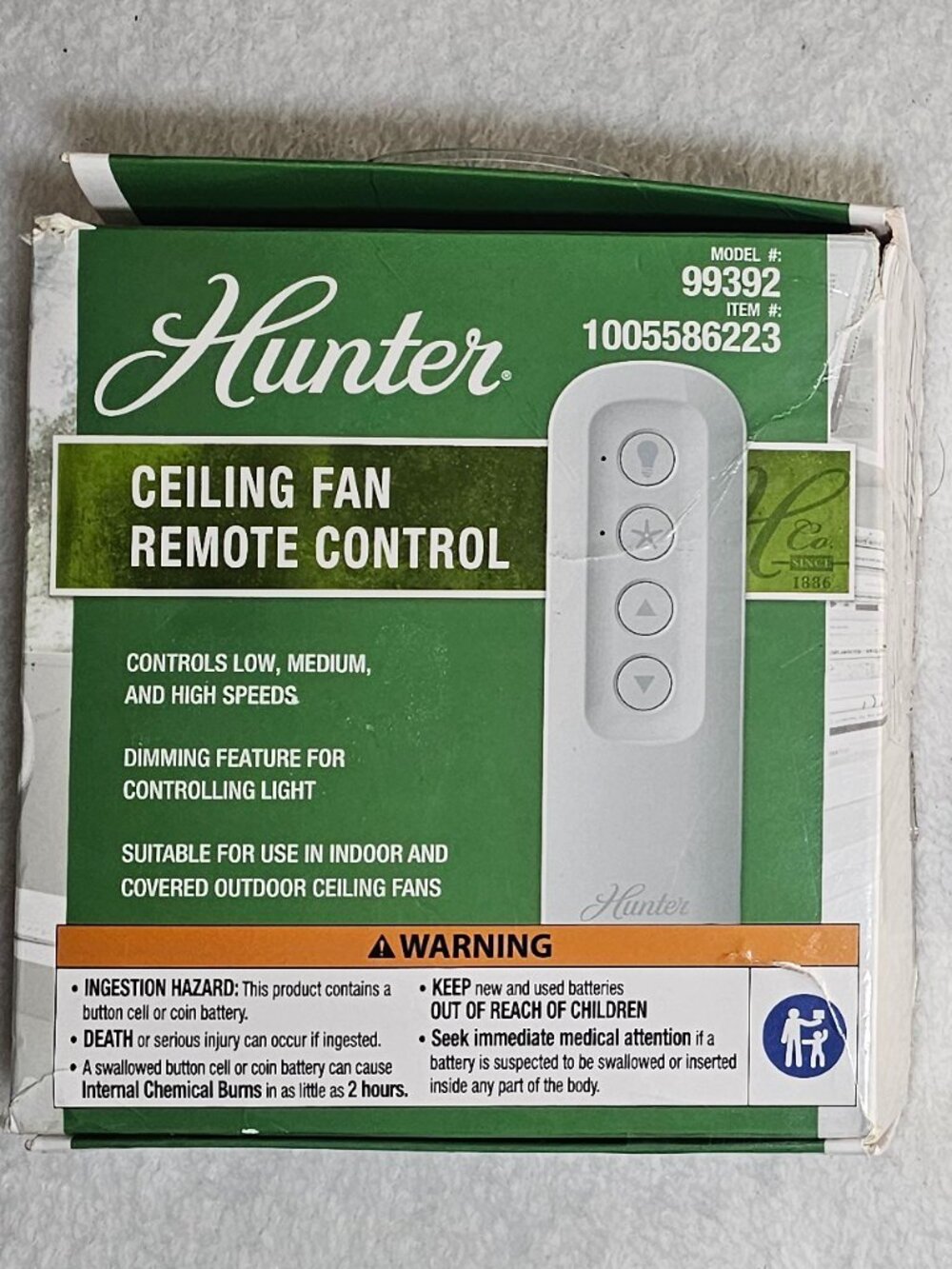 Hunter Ceiling Fan Remote Control - Picture 3 of 4